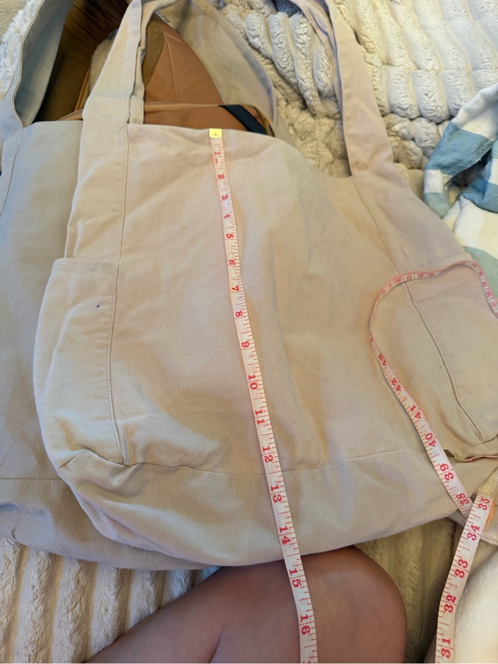Eileen Fisher Light Beige Corduroy Tote